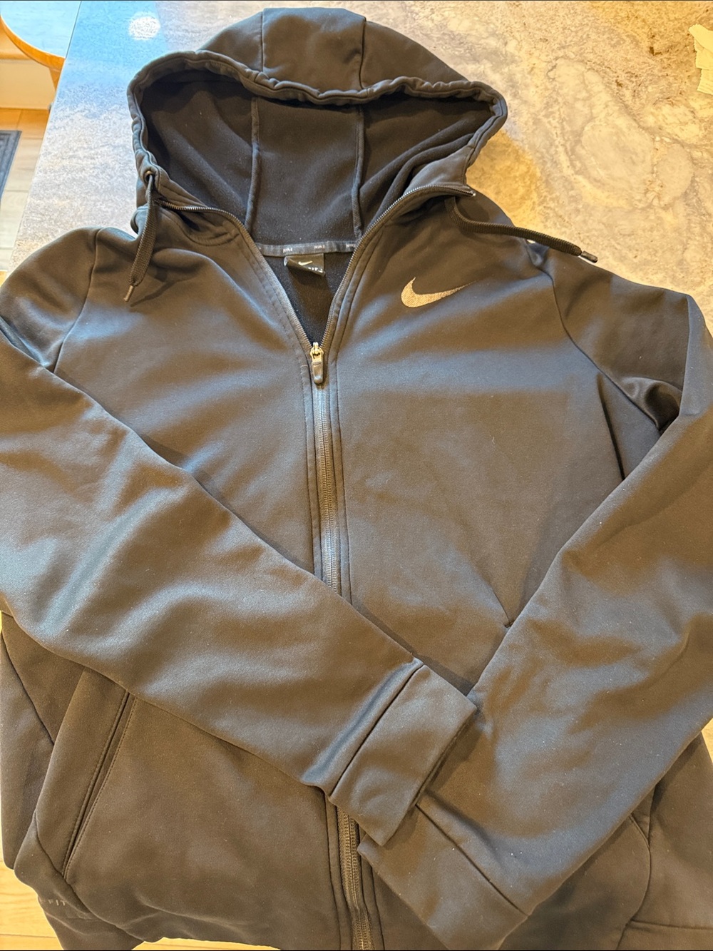 Nike Black Full-Zip Hooded Performance Jacket